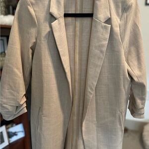 Women's Beige Blazer Coat